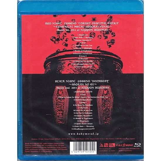 Babymetal ‎– Live At Budokan - Red Night & Black Night Apocalypse Blu-ray Disk