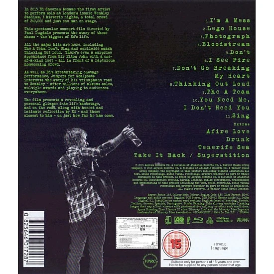 Ed Sheeran ‎– Jumpers for Goalposts Live at Wembley Stadium Blu-ray Disk