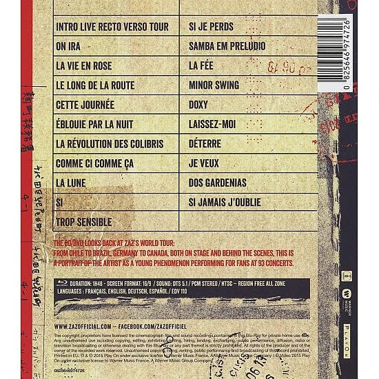 ZAZ ‎– Sur La Route Blu-ray Disk