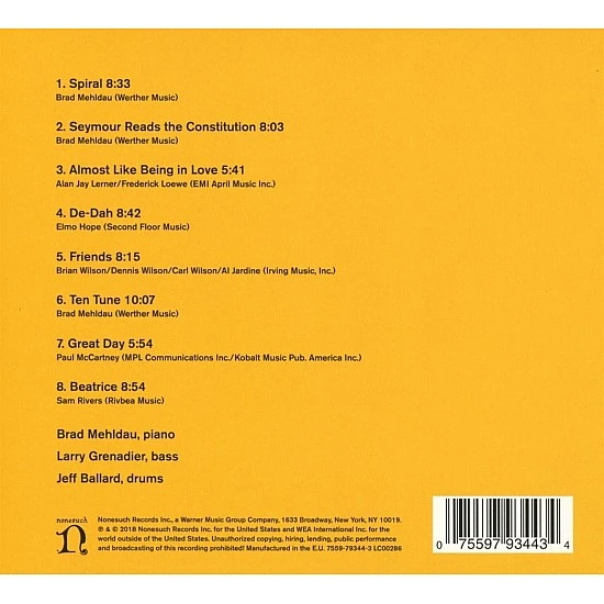 Brad Mehldau Trio - Seymour Reads The Constitution! CD