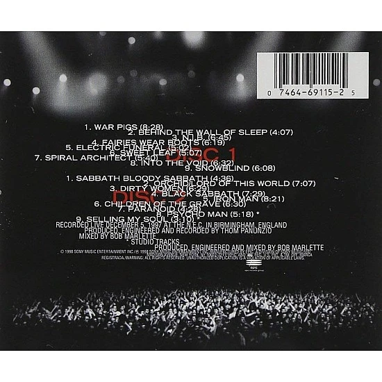 Black Sabbath ‎– Reunion 2 CD 