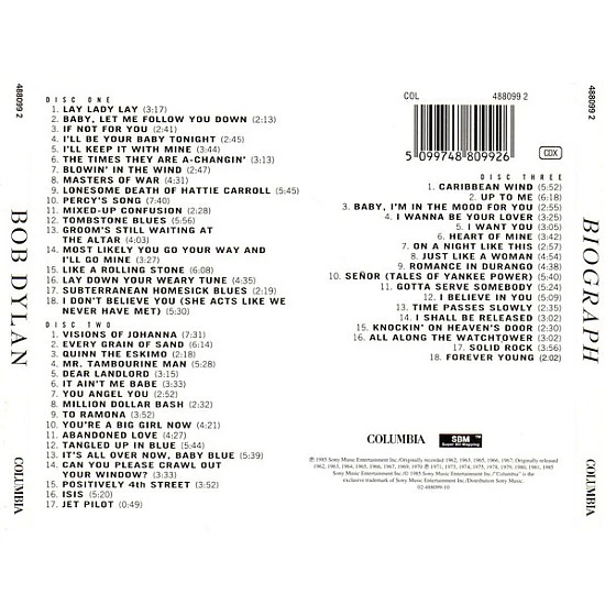 Bob Dylan ‎– Biograph 3 CD