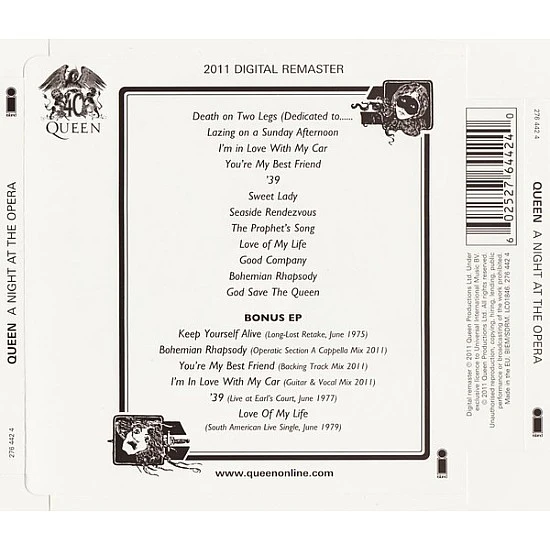 Queen - A Night At The Opera 2 CD