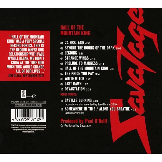 Savatage - Hall Of The Mountain King CD