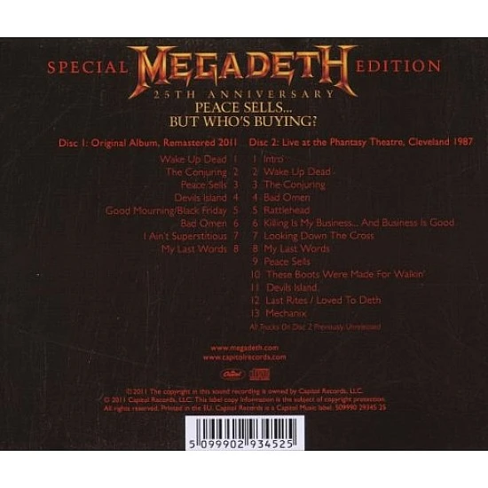 Megadeth - Peace Sells But Who's Buying? (25. Yıl Özel Baskısı) 2 CD