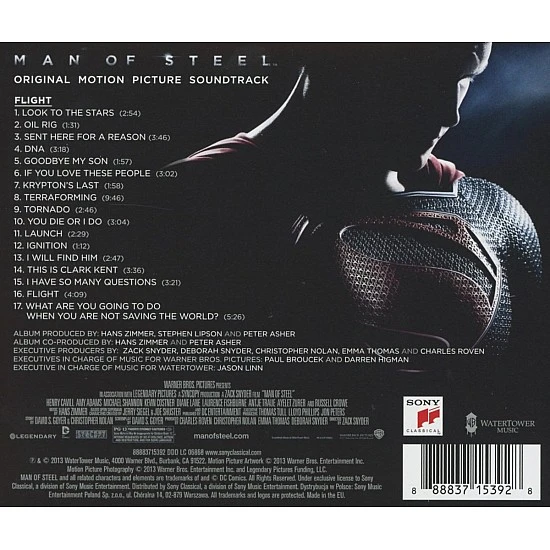 Hans Zimmer ‎– Man Of Steel (Superman) Soundtrack Film Müziği CD