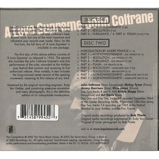 John Coltrane - A Love Supreme Deluxe Digipak 2 CD