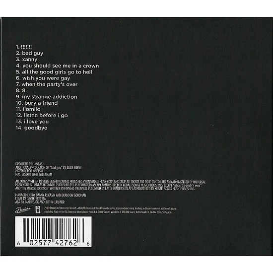 Billie Eilish - When We All Fall Asleep, Where Do We Go? CD