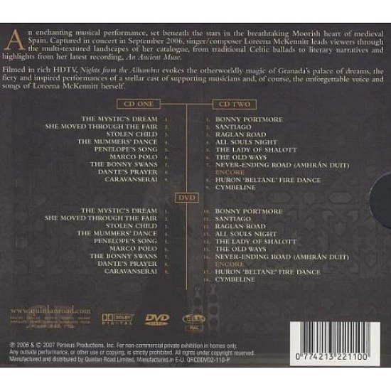 Loreena McKennitt - Nights From The Alhambra 2 CD + DVD