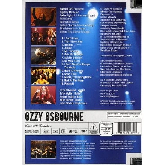 Ozzy Osbourne - Live At Budokan DVD (PAL)