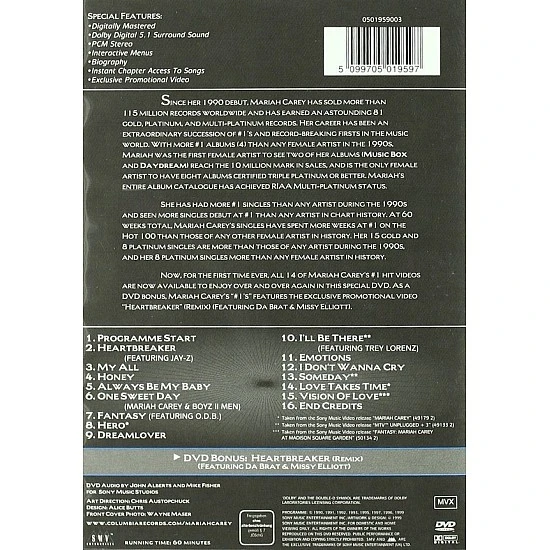 Mariah Carey ‎– #1's DVD (PAL)