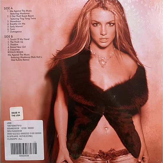 Britney Spears ‎– In The Zone (Transparan) Plak LP  * ÖZEL BASIM *