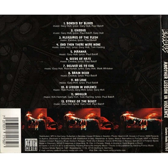 Exodus ‎– Another Lesson In Violence Digipak CD * İKİNCİ EL *