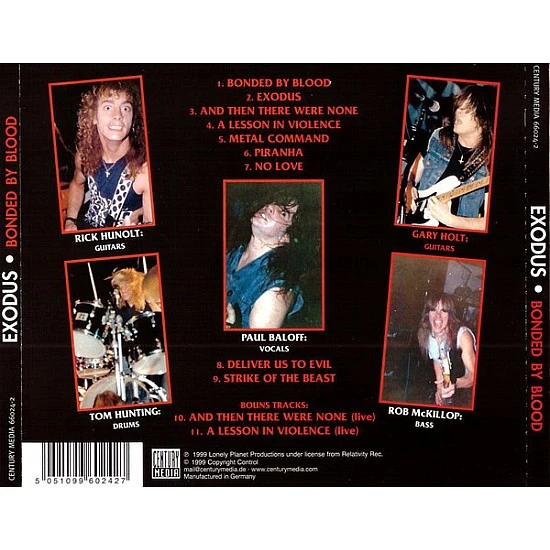 Exodus ‎– Bonded By Blood CD * İKİNCİ EL *