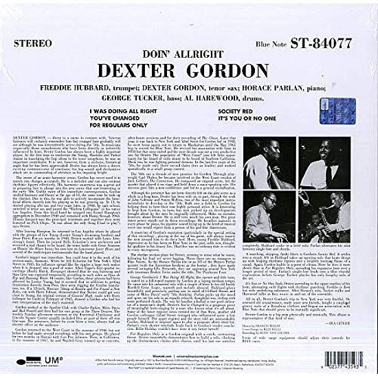 Dexter Gordon - Doin' Allright Caz Plak LP