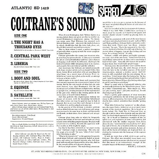 John Coltrane ‎– Coltrane's Sound Plak LP