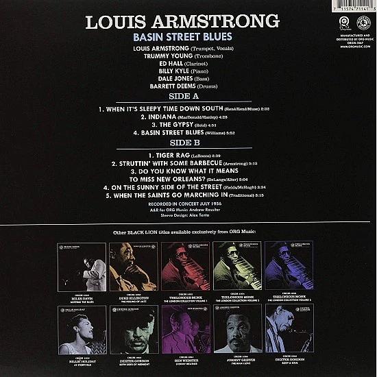 Louis Armstrong ‎– Basin Street Blues Audiophile Caz Plak LP