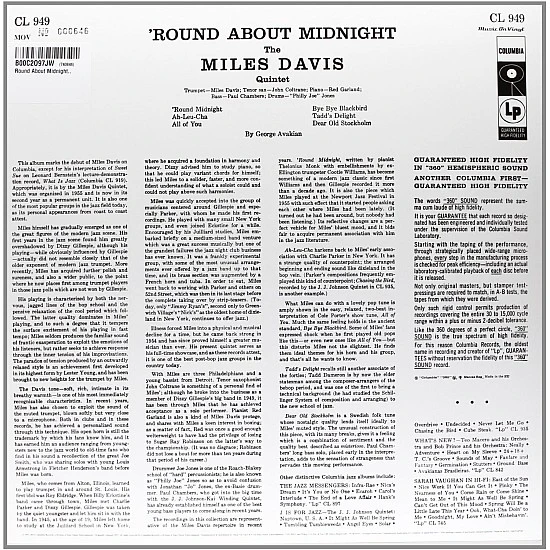 Miles Davis - 'Round About Midnight Caz Plak LP