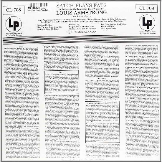 Louis Armstrong And His All-Stars - Satch Plays Fats Caz Plak LP