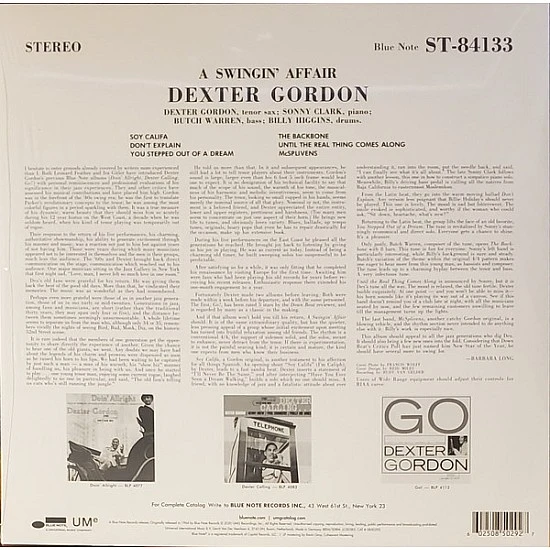 Dexter Gordon - A Swingin' Affair Caz Plak LP