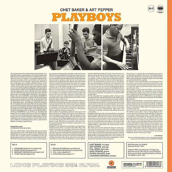 Chet Baker and Art Pepper ‎- Playboys (Turuncu Renkli) Plak LP