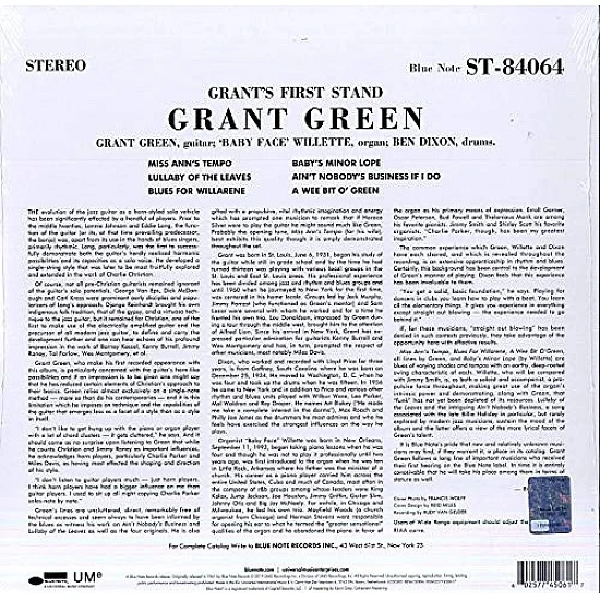 Grant Green ‎– Grant's First Stand Plak LP