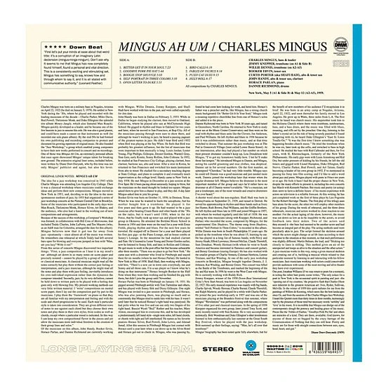 Charles Mingus ‎– Mingus Ah Um (Mavi Renkli) Caz Plak  LP