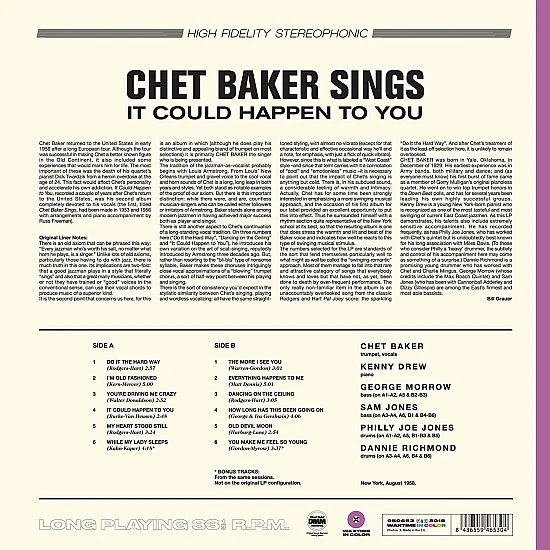 Chet Baker – It Could Happen To You (Mor Renkli) Plak LP
