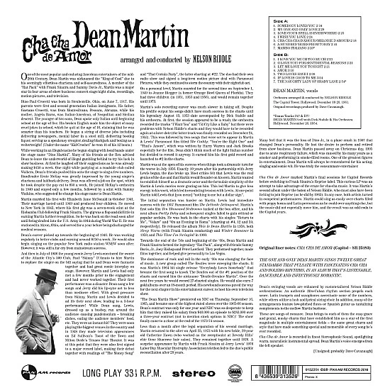 Dean Martin ‎– Cha Cha de Amor Plak LP