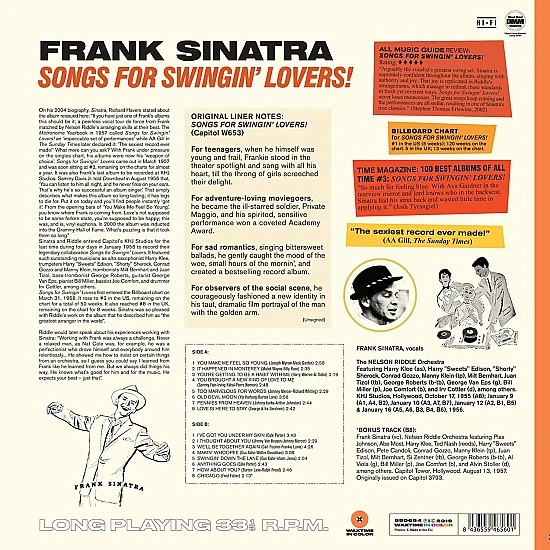 Frank Sinatra ‎– Songs For Swingin' Lovers (Turuncu Renkli) Caz Plak LP