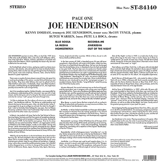 Joe Henderson - Page One Plak LP