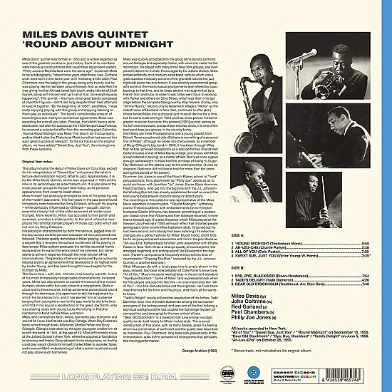 Miles Davis ‎– Round About Midnight Mavi Renkli Plak LP
