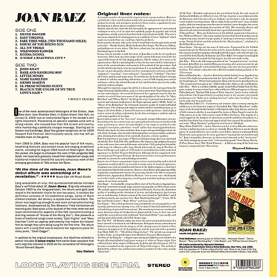 Joan Baez ‎– Joan Baez (Debut Album) (Sarı Renkli) Plak LP