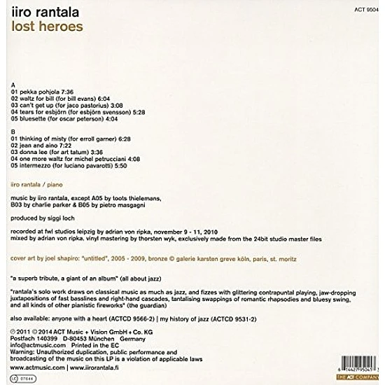 Iiro Rantala - Lost Heroes Plak LP