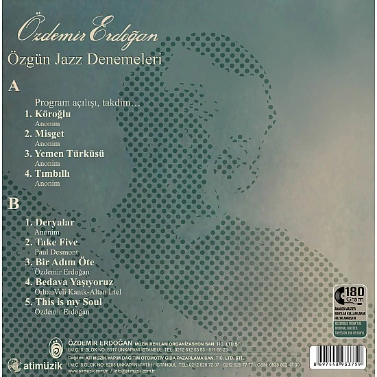 Özdemir Erdoğan - Özgün Jazz Denemeleri Plak LP