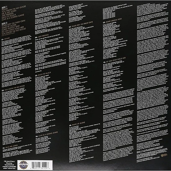 Amy Winehouse - Back to Black (Amerika Baskısı) Plak LP