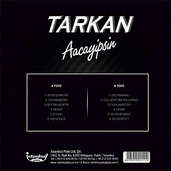 Tarkan ‎– Aacayipsin Plak LP