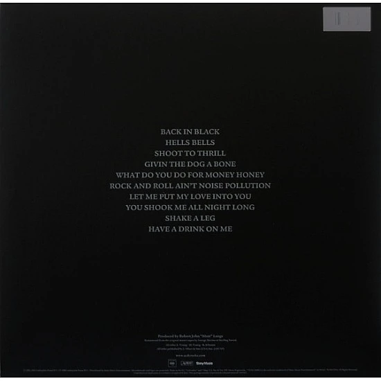 AC/DC ‎– Back In Black Plak LP