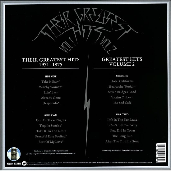 Eagles ‎– Their Greatest Hits Volumes 1 & 2 Plak 2 LP Box Set