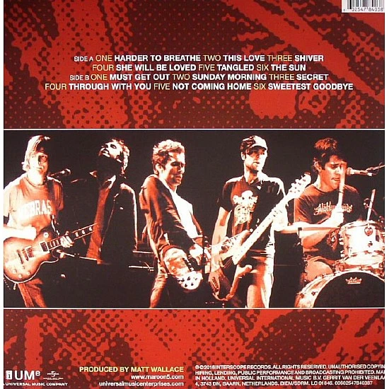 Maroon 5 ‎– Songs About Jane (Kırmızı Renkli) Plak LP
