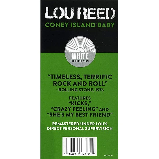 Lou Reed - Coney Island Baby (Beyaz Renkli) Plak LP