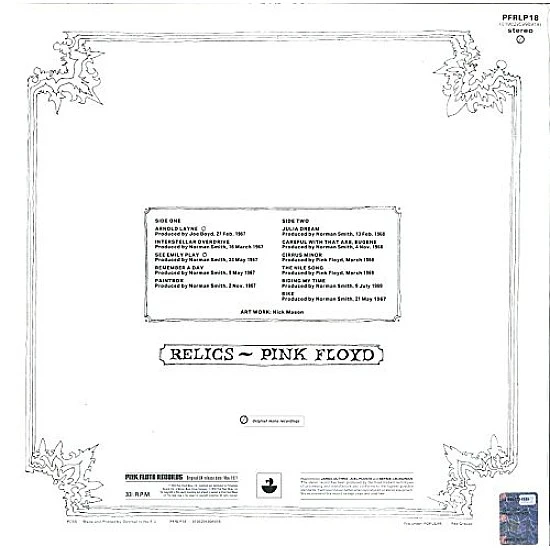 Pink Floyd ‎– Relics Plak LP
