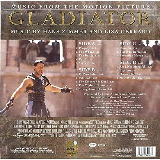 Gladiator (Gladyatör) Soundtrack Plak 2 LP