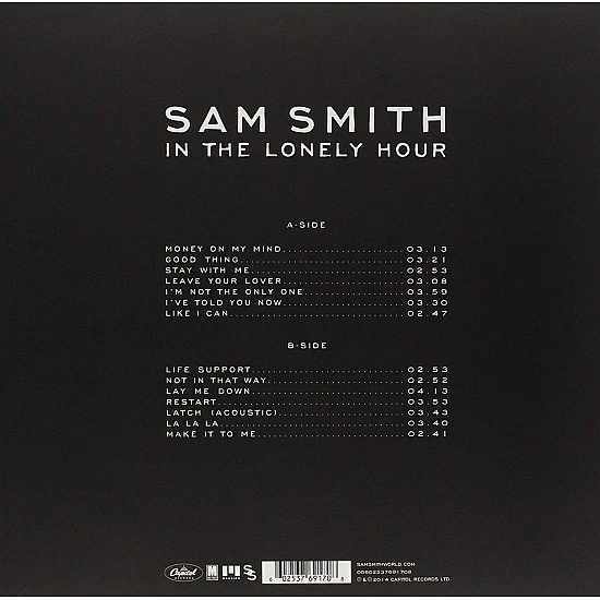 Sam Smith ‎– In The Lonely Hour Plak LP