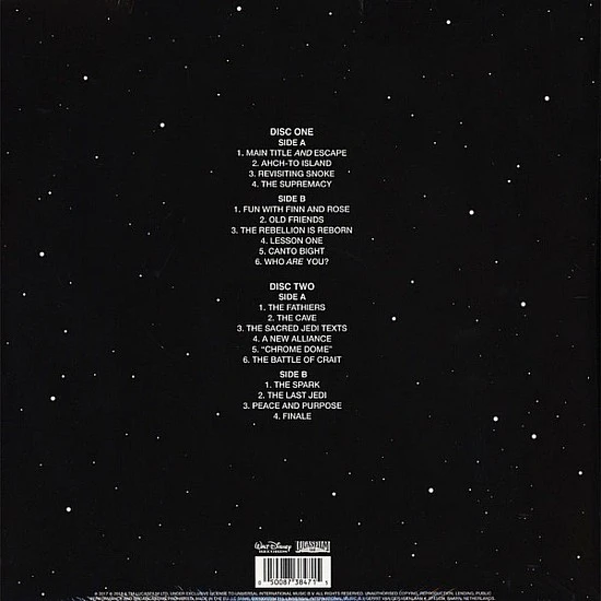 Star Wars: The Last Jedi Soundtrack Plak 2 LP
