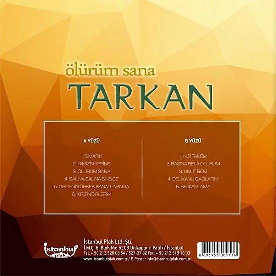 Tarkan - Ölürüm Sana Plak LP