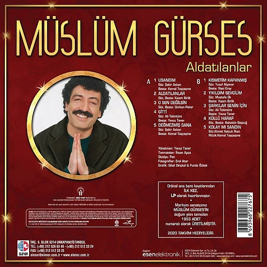 Müslüm Gürses - Aldatılanlar Plak LP - 1953 Adet Sınırlı