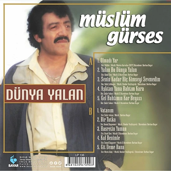 Müslüm Gürses - Dünya Yalan Plak LP