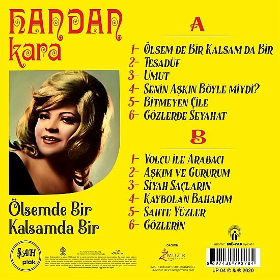 Handan Kara - Ölsem de Bir Kalsam da Bir Plak LP